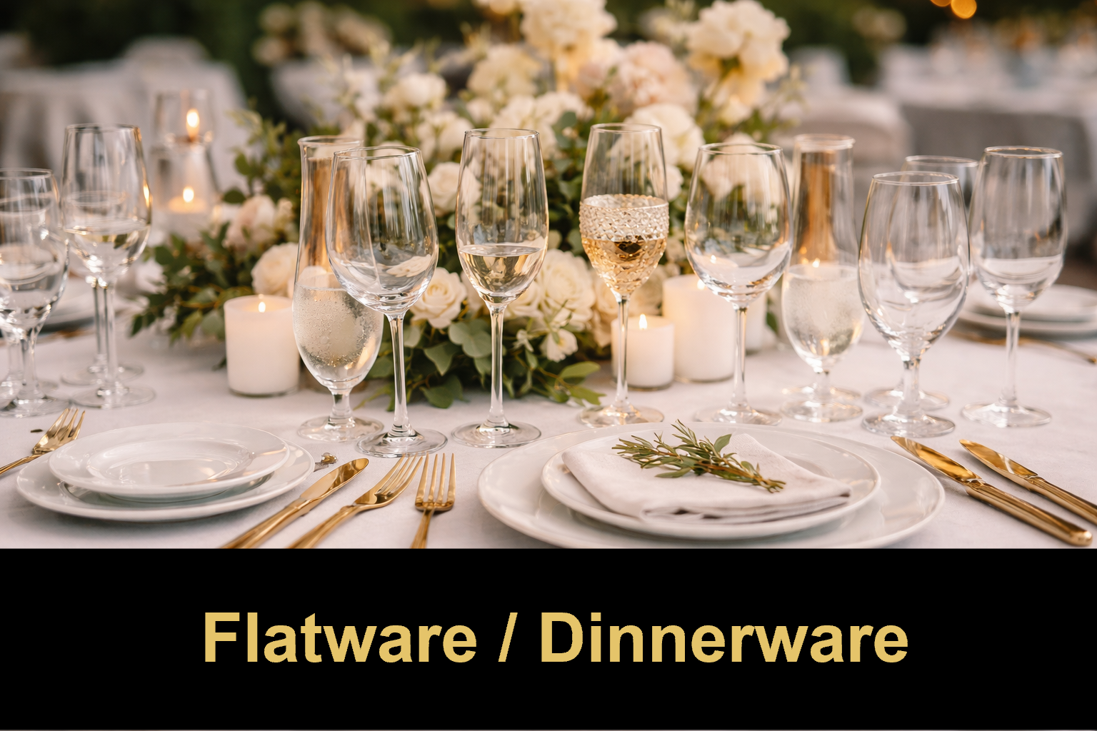 Dinnerware and flatware rentals